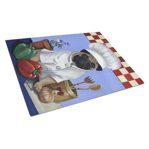 Carolines Treasures Carolines Treasures PPP3155LCB Pug Veggie Chef Glass Cutting Board - Large PPP3155LCB